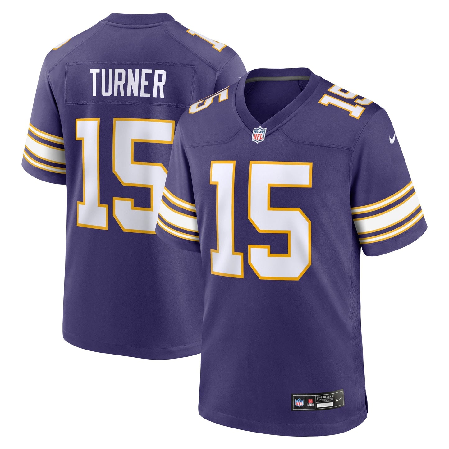 Minnesota Vikings Dallas Turner Purple Alternate Game Jersey football jersey product view 1