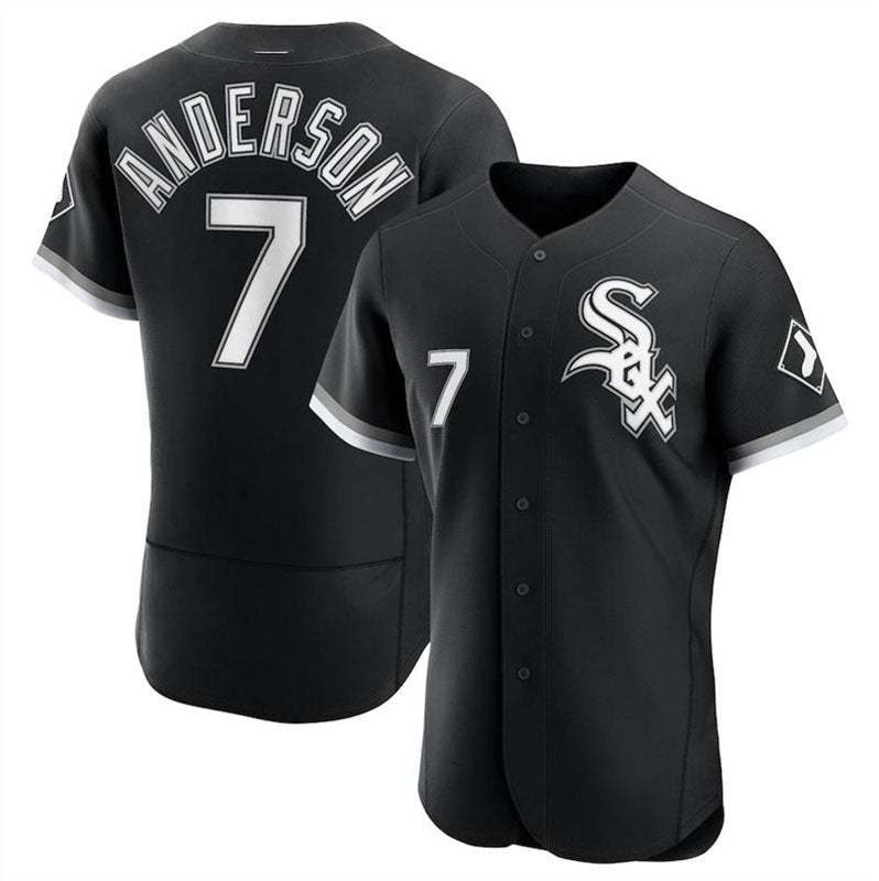 Chicago White Sox #7 Tim Anderson Black Alternate Cooperstown Collection Replica Player Jersey Baseball Jerseys baseball jersey product view 1