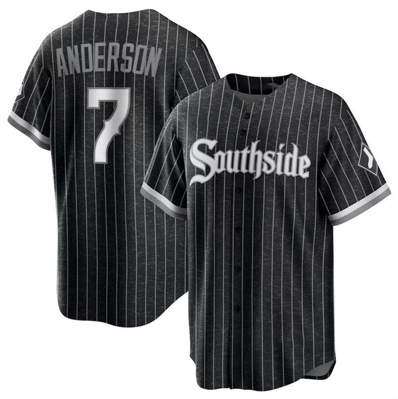 Chicago White Sox #7 Tim Anderson Black City Connect Replica Player Jersey Baseball Jerseys baseball jersey product view 1