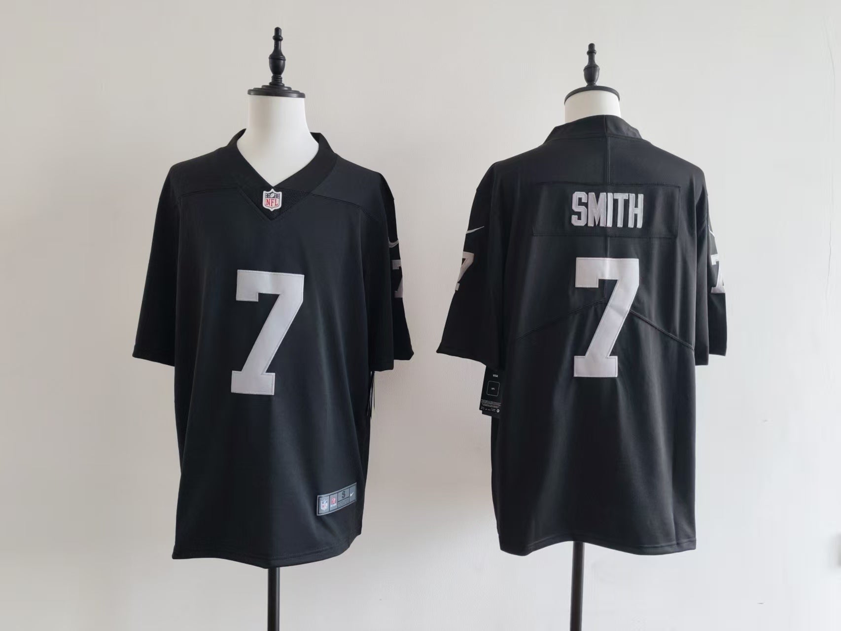 Men's Oakland Raiders Geno Smith Jersey - Black football jersey product view 1