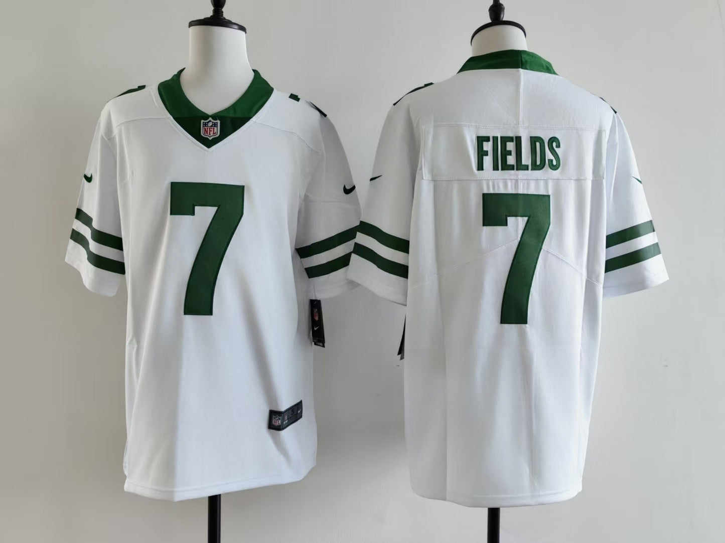 Men's New York Jets Justin Fields Jersey-White football jersey product view 1