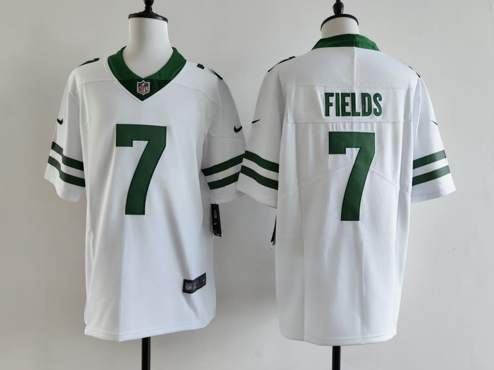 Men's New York Jets Justin Fields Jersey-White football jersey product view 1
