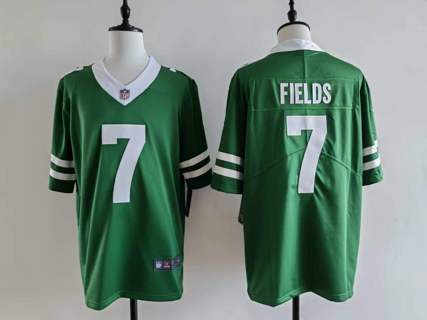 Men's New York Jets Justin Fields Jersey-Green football jersey product view 1