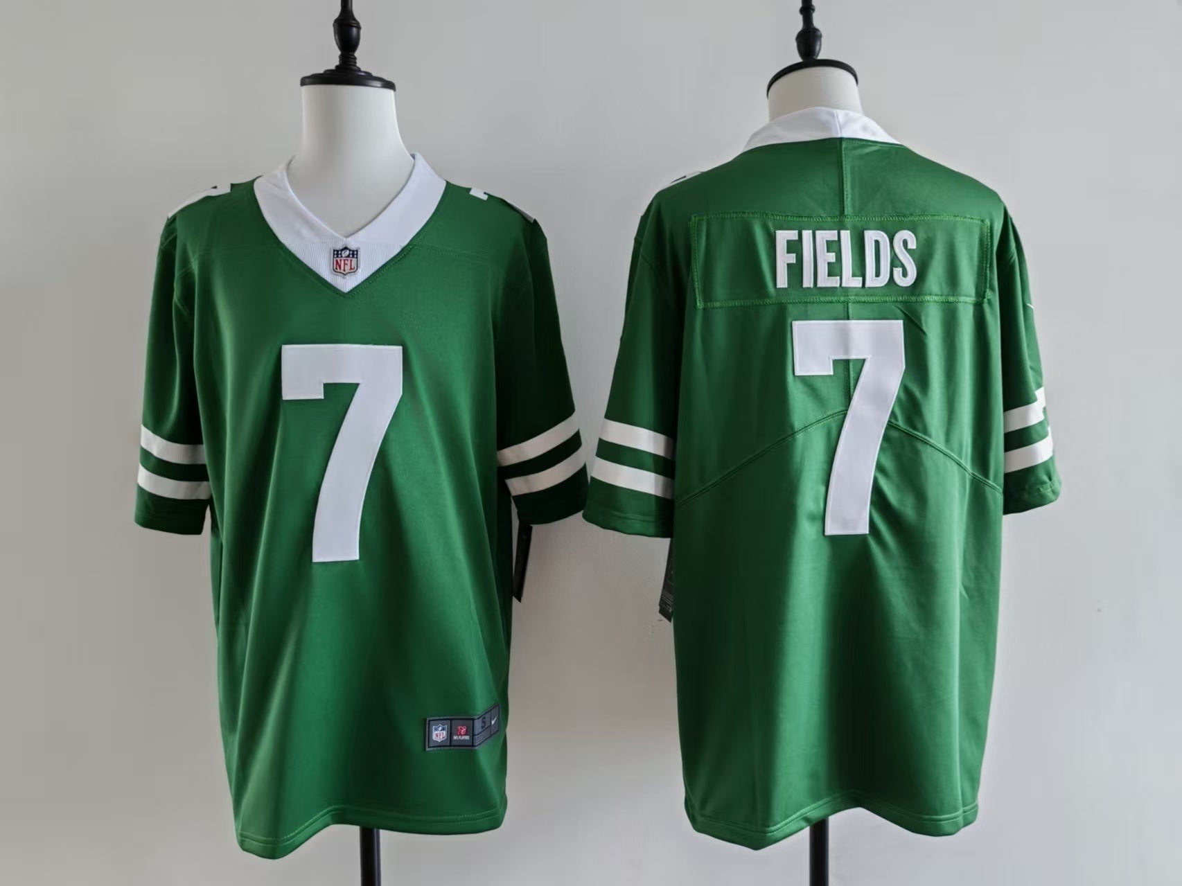 Men's New York Jets Justin Fields Jersey-Green football jersey product view 1