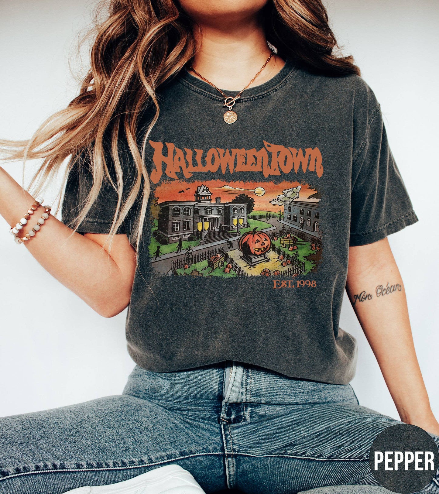 Retro Halloweentown University Tee Unisex T-shirt, Sweatshirt, Hoodie, Long Sleeve Tee - T-Shirt, Sweatshirt, Hoodie