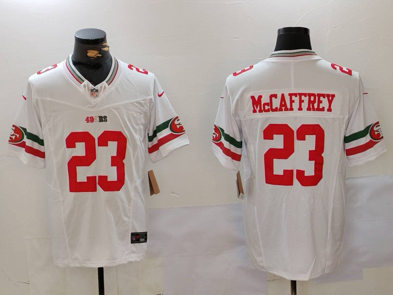 Men's San Francisco 49ers Christian McCaffrey White Alternate Vapor F.U.S.E. Limited Jersey football jersey product view 1