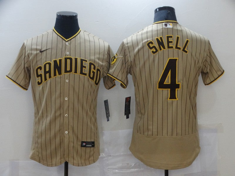 Men's San Diego Padres Wil Myers #4 Khaki Player Stitched Jersey baseball jersey product view 1