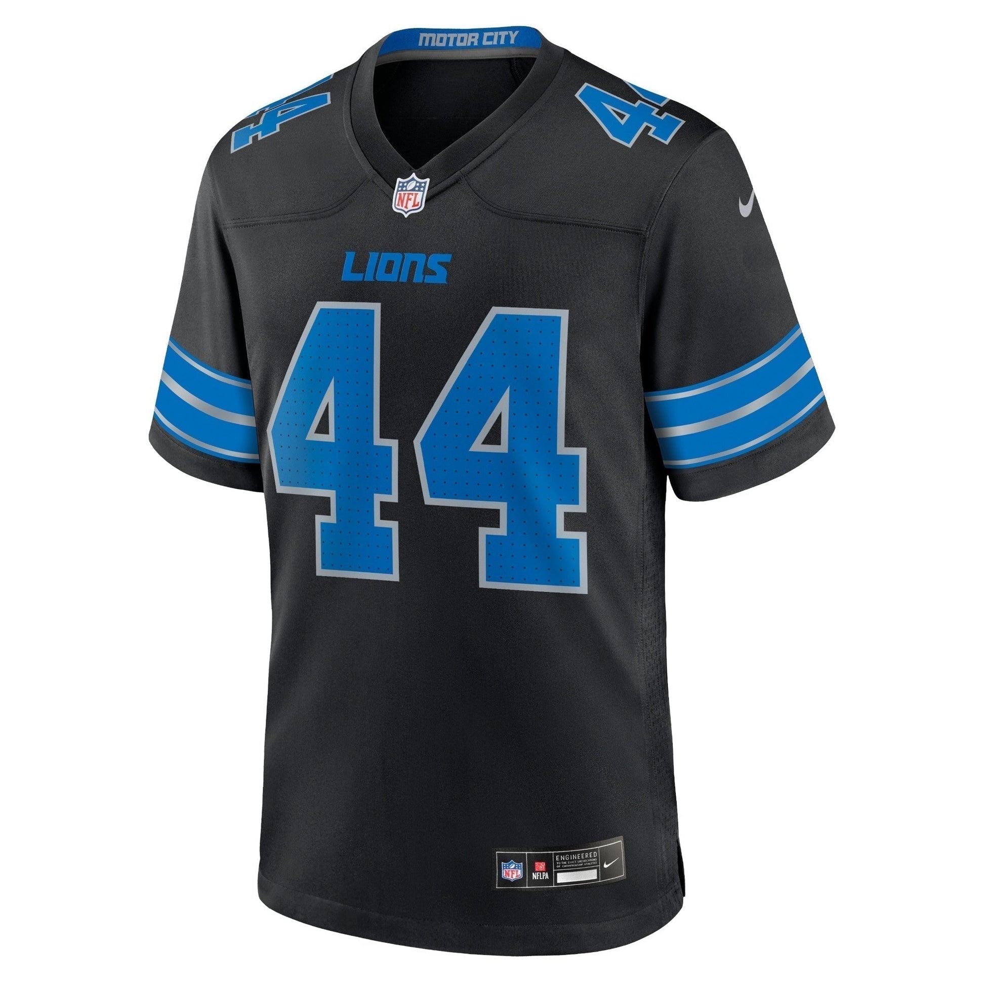 Malcolm Rodriguez Detroit Lions 2nd Alternate Game Jersey - Black football jersey product view 2