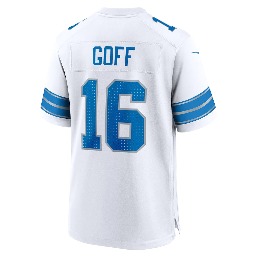 D.Lions #16 Jared Goff White Game Jersey football jersey product view 1