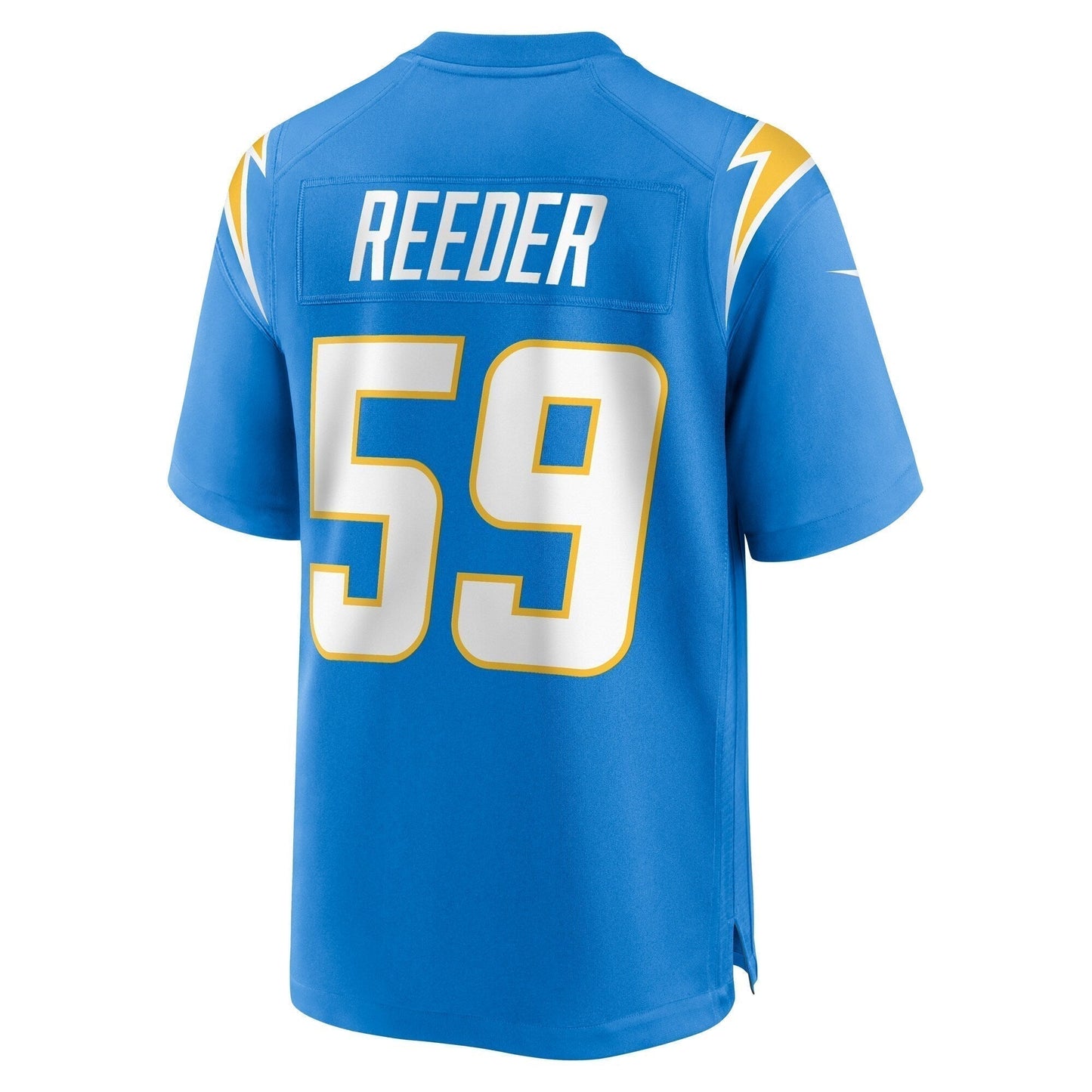 Troy Reeder Los Angeles Chargers Team Game Jersey - Powder Blue football jersey product view 3