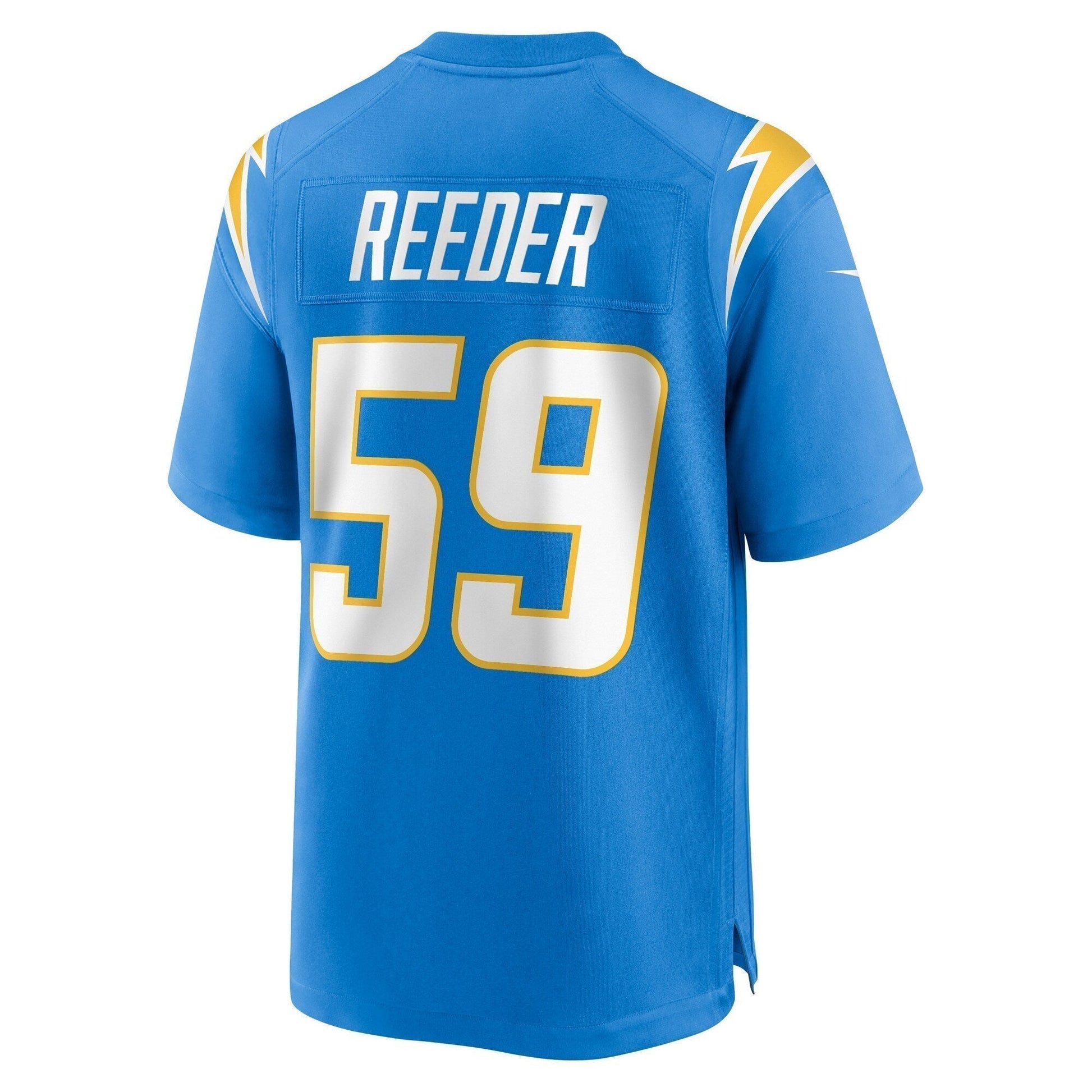Troy Reeder Los Angeles Chargers Team Game Jersey - Powder Blue football jersey product view 3