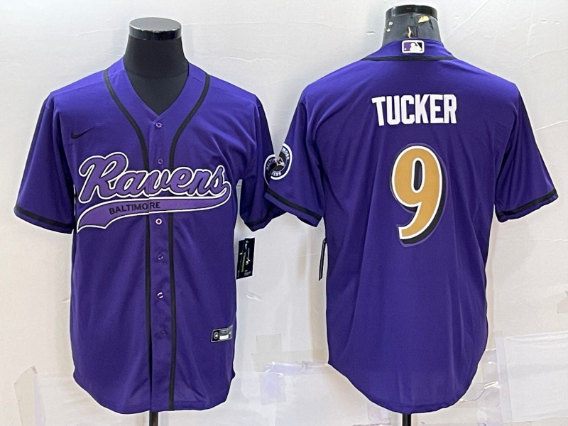 Men's Baltimore Ravens Justin Tucker #9 Purple Player Jersey1 Joint Edition football jersey product view 1