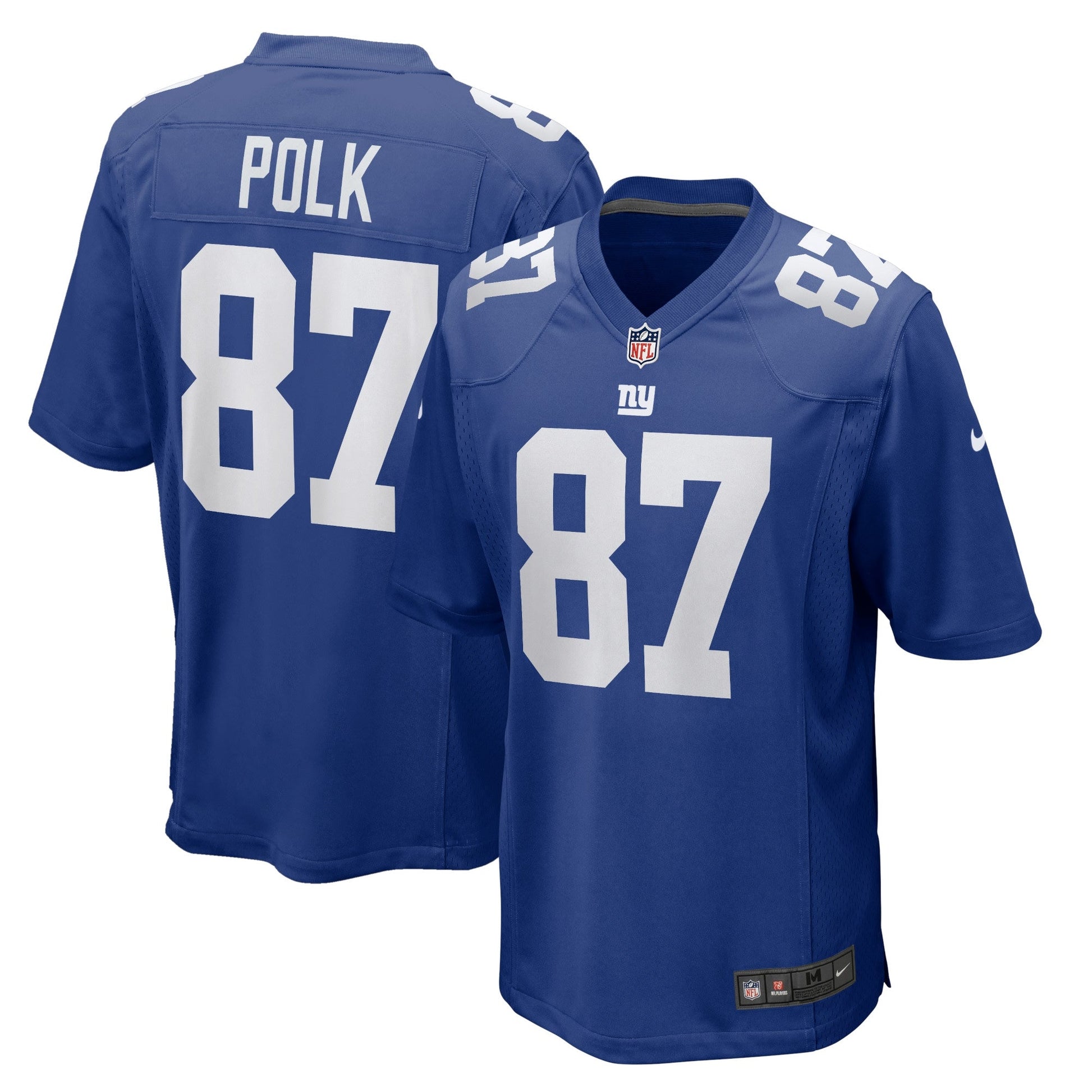 Makai Polk New York Giants Home Game Jersey - Royal football jersey product view 1