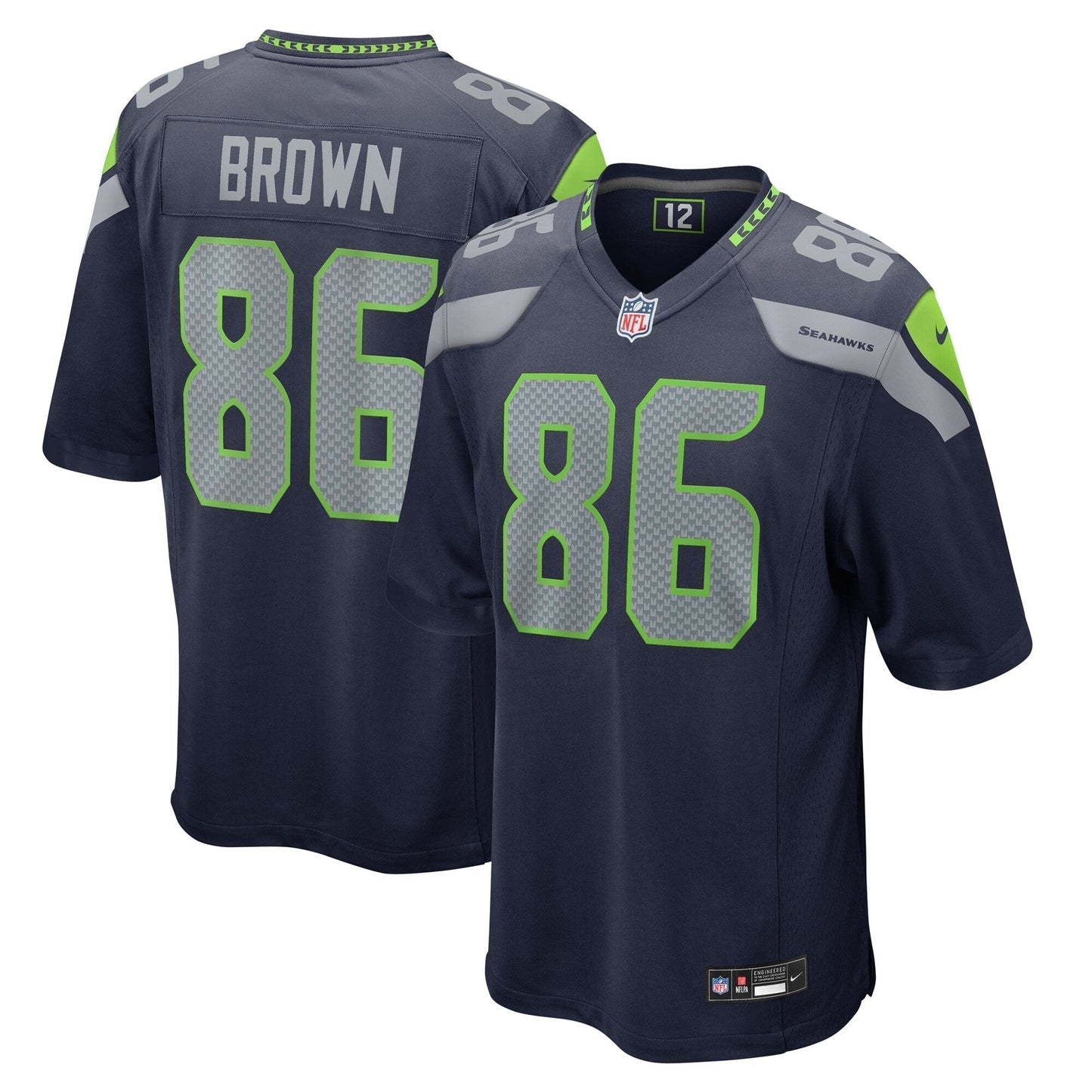 Pharaoh Brown Seattle Seahawks Game Jersey - College Navy football jersey product view 1