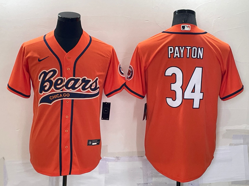 Men's Chicago Bears Walter Payton #34 Orange Game Jersey1 Joint Edition football jersey product view 1