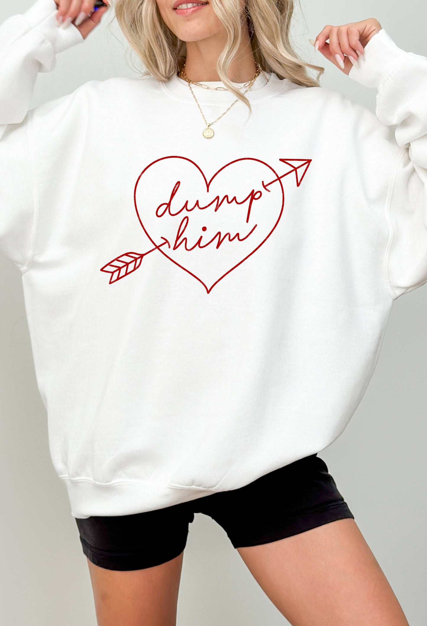 Dump Him Distressed Graphic Sweater Unisex T-shirt, Sweatshirt, Hoodie, Long Sleeve Tee - T-Shirt, Sweatshirt, Hoodie