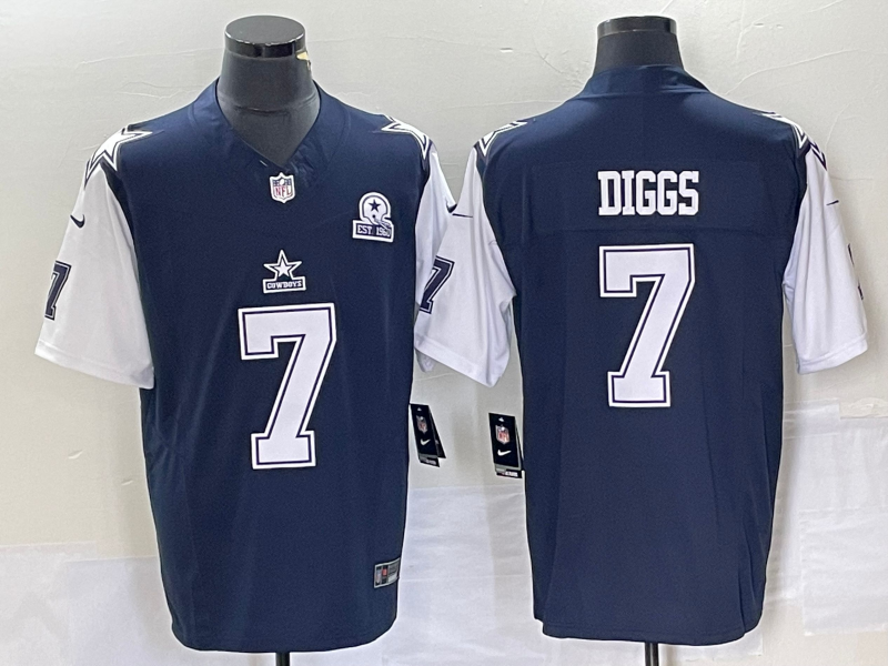 Men's Dallas Cowboys Trevon Diggs #7 Navy Player Jersey1 football jersey product view 1