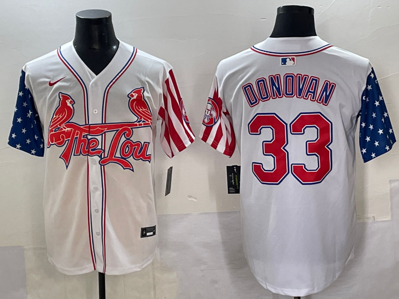 Men's St. Louis Cardinals Brendan Donovan #33 White Replica Player Jersey baseball jersey product view 1