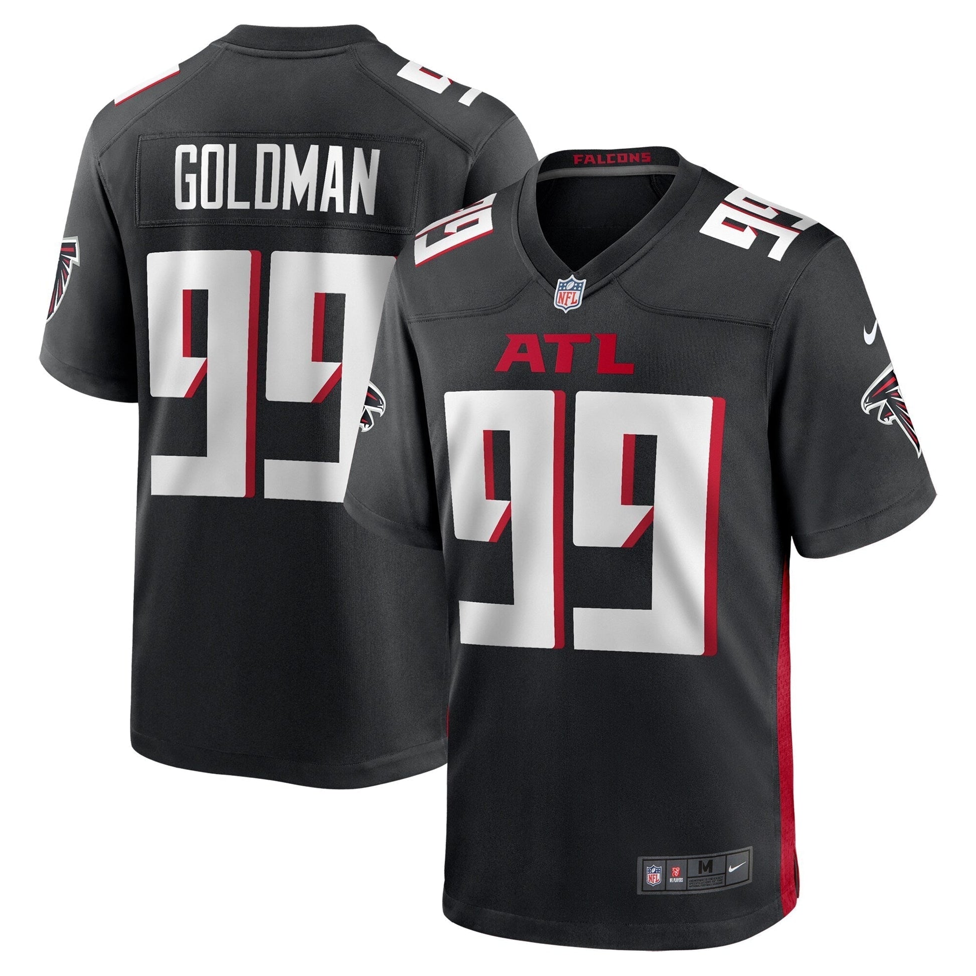Eddie Goldman Atlanta Falcons Team Game Jersey - Black football jersey product view 1
