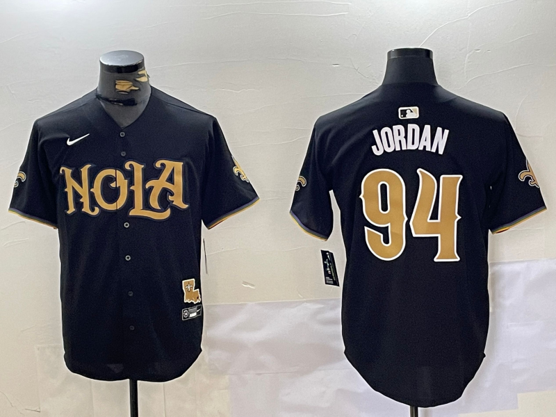 Men's New Orleans Saints Cameron Jordan Black Player Jersey basketball jersey product view 1