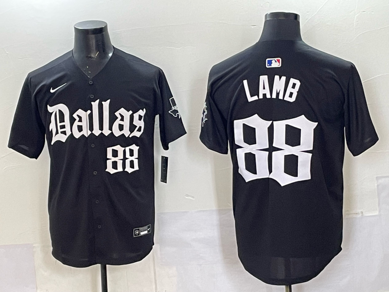 Men's Dallas Cowboys CeeDee Lamb #88 Black Team Game Player Jersey football jersey product view 1