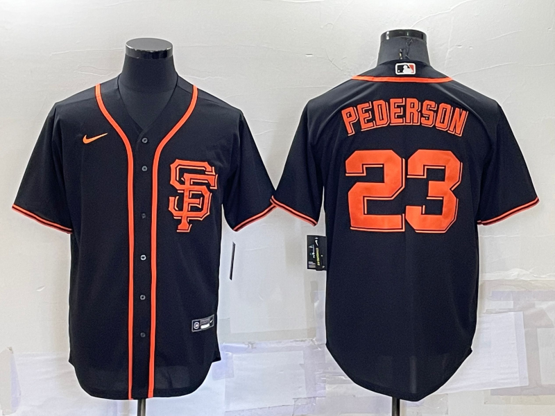 Men's San Francisco Giants Joc Pederson Black Replica Baseball Jersey baseball jersey product view 1