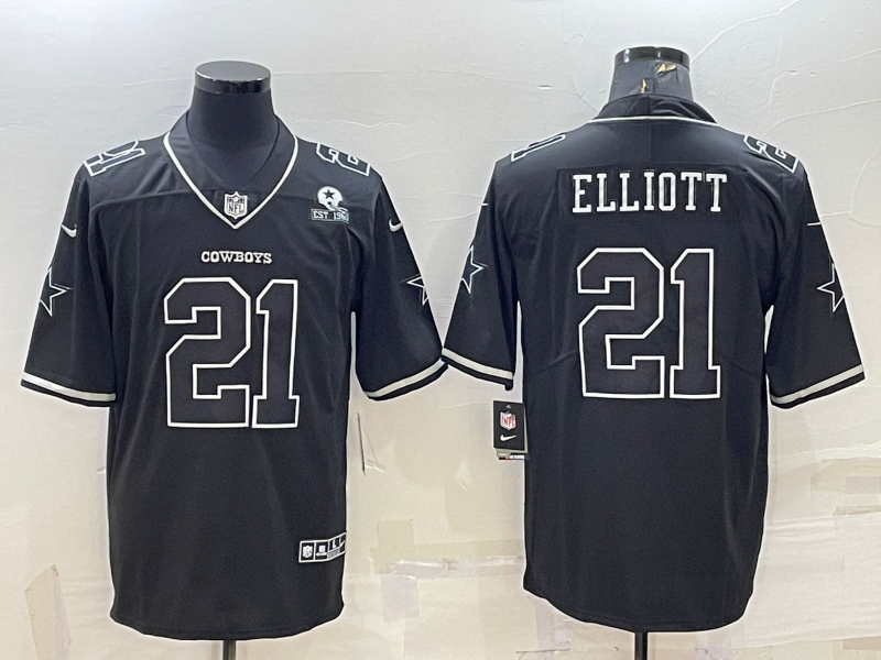 Men's Dallas Cowboys Ezekiel Elliott #21 Black Alternate Vapor Limited Jersey1 football jersey product view 1