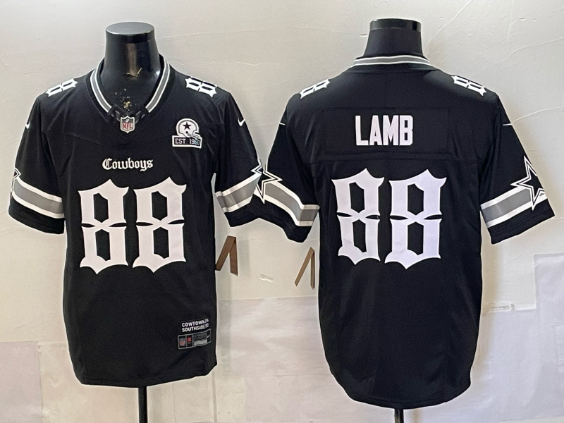 Men's Dallas Cowboys CeeDee Lamb Black Player Game Jersey football jersey product view 1