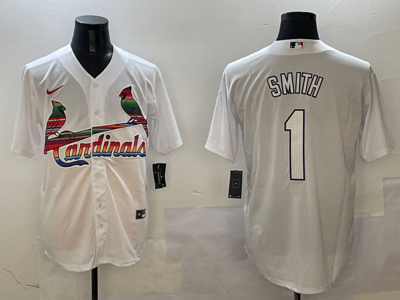 Men's St. Louis Cardinals Ozzie Smith #1 White Replica Player Jersey baseball jersey product view 1