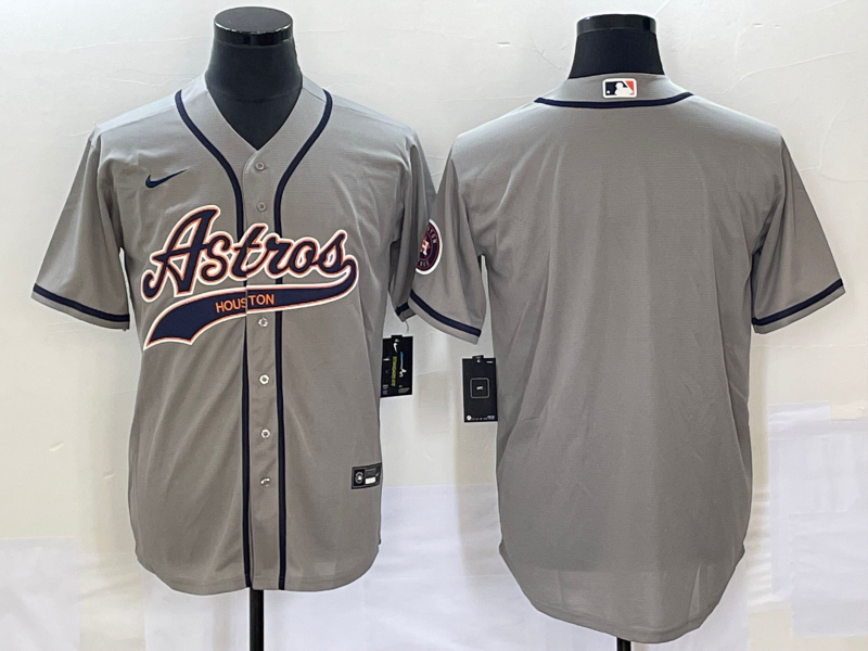 Men's Houston Astros Gray Replica Blank Jersey Joint Edition baseball jersey product view 1
