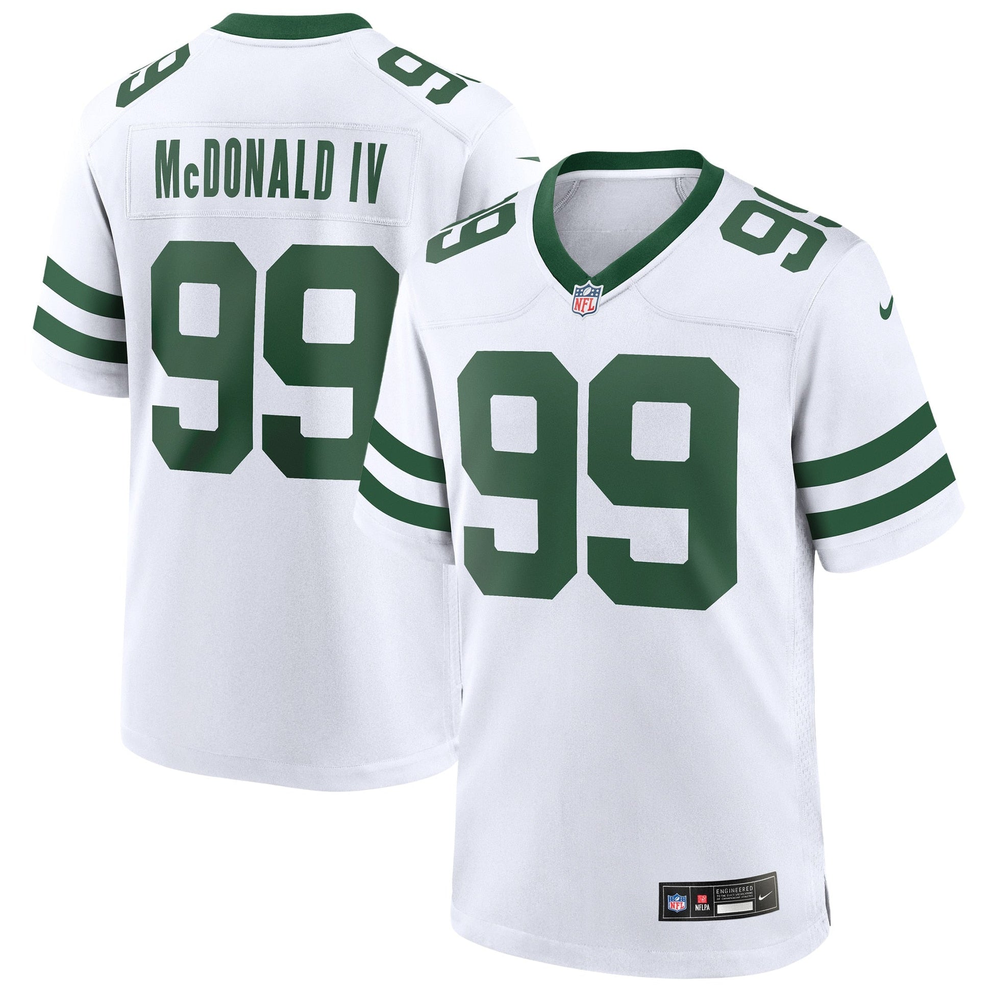 Will McDonald IV New York Jets Game Jersey - Legacy White football jersey product view 1