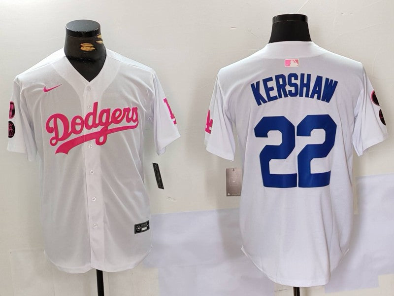 Men's Los Angeles Dodgers Clayton Kershaw White Limited Game Player Jersey baseball jersey product view 1