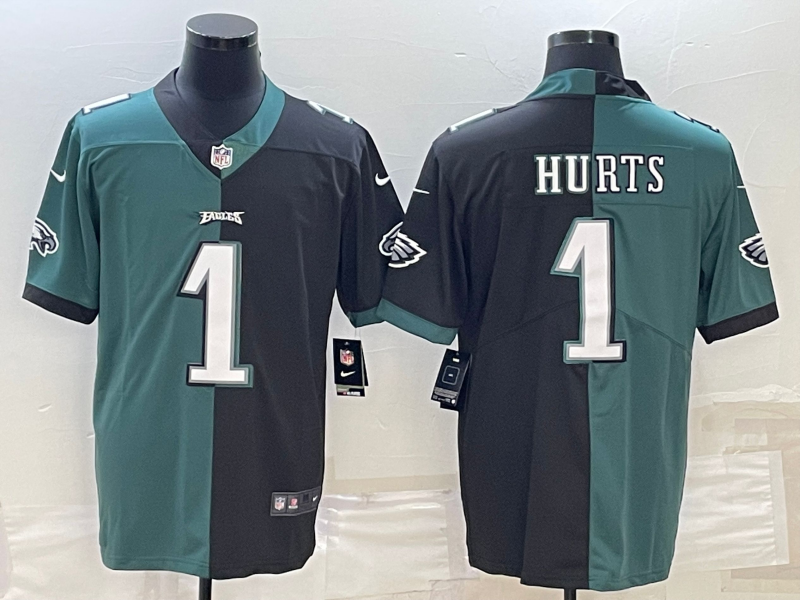 Men's Philadelphia Eagles Jalen Hurts Midnight Green/Black Game Jersey football jersey product view 1