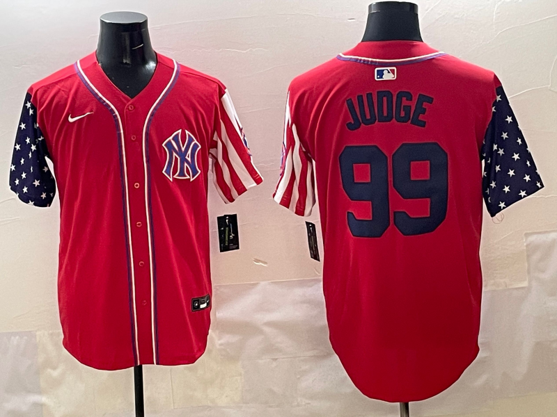 Men's New York Yankees Aaron Judge #99 Red Limited Player Jersey baseball jersey product view 1