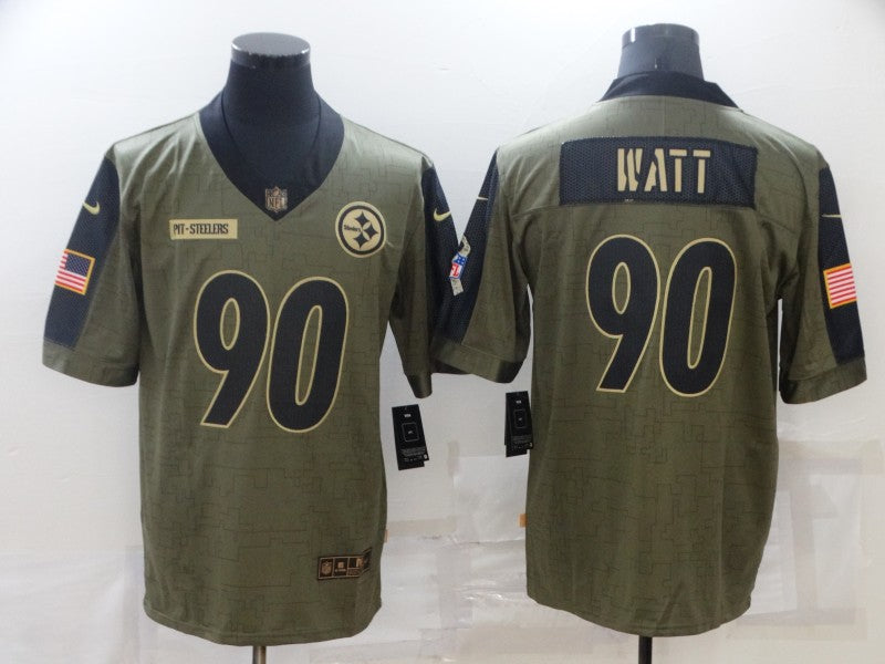 Men's Pittsburgh Steelers T.J. Watt Brown Player Game Jersey football jersey product view 1