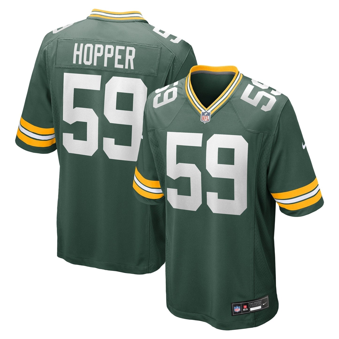 Ty'Ron Hopper Green Bay Packers Game Jersey - Green football jersey product view 1