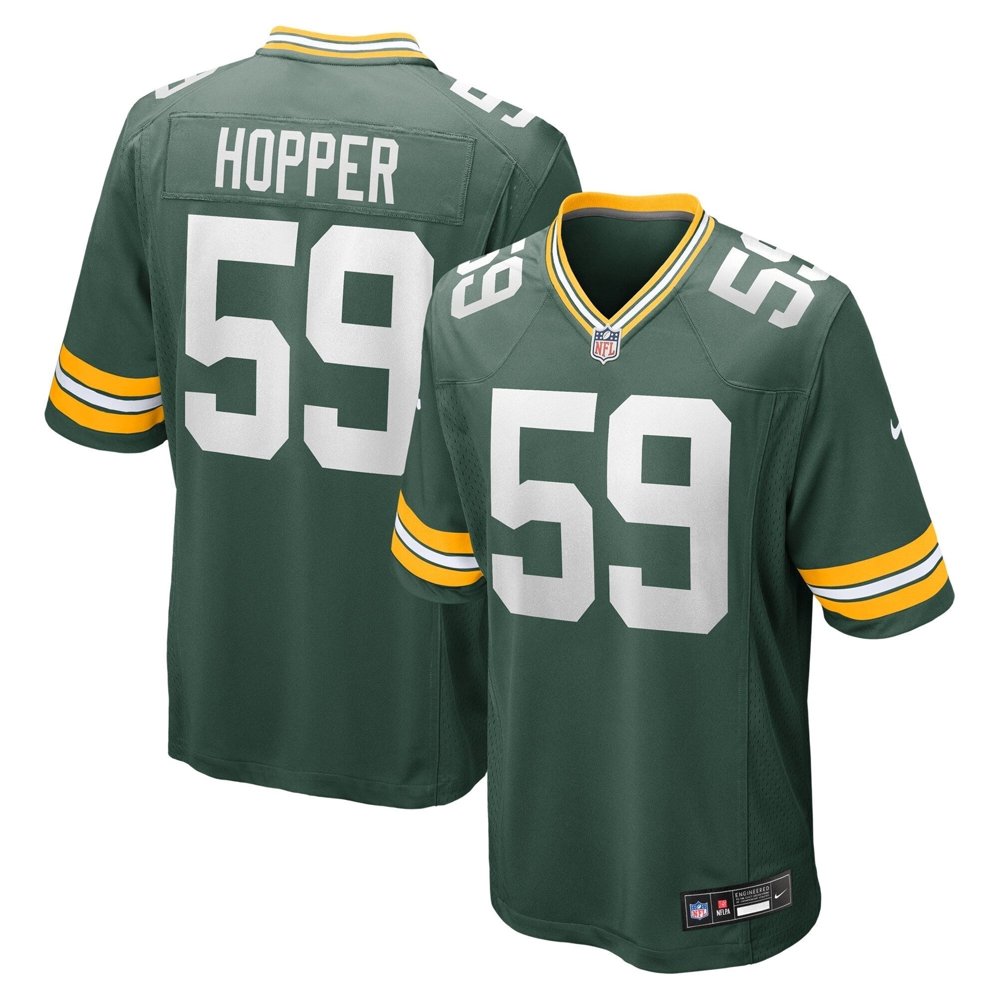 Ty'Ron Hopper Green Bay Packers Game Jersey - Green football jersey product view 1