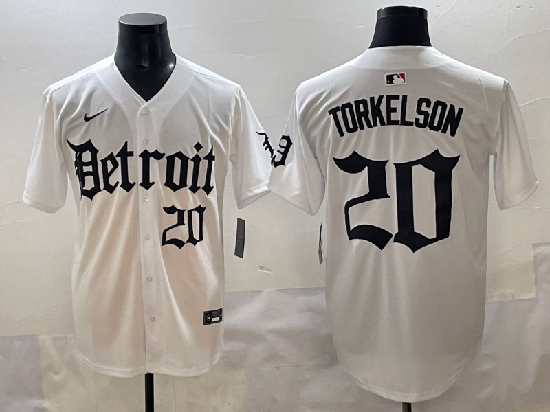 Men's Detroit Tigers Spencer Torkelson White Game Jersey baseball jersey product view 1