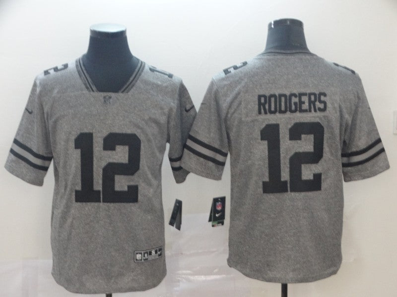 Men's Green Bay Packers Aaron Rodgers #12 Gray Alternate Game Jersey1 football jersey product view 1