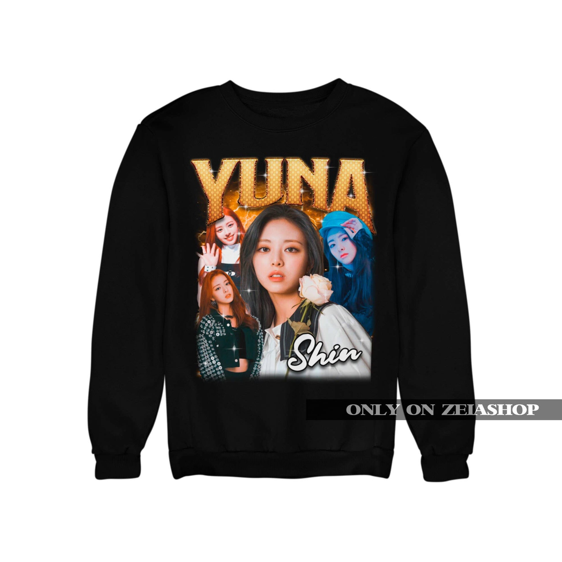 Itzy Yuna Retro Sweatshirt - Kpop Merch For Itzy Fans Unisex T-shirt, Sweatshirt, Hoodie, Long Sleeve Tee - T-Shirt, Sweatshirt, Hoodie