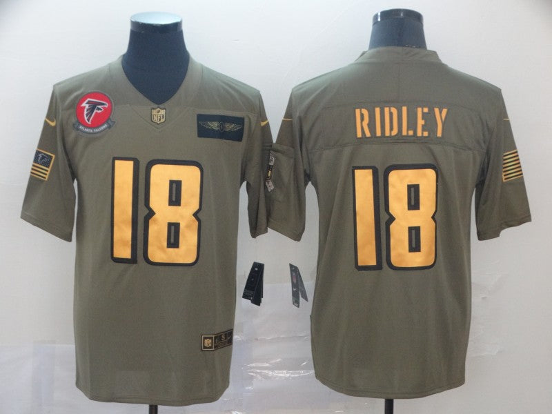 Men's Atlanta Falcons Calvin Ridley #18 Brown Game Player Jersey1 football jersey product view 1
