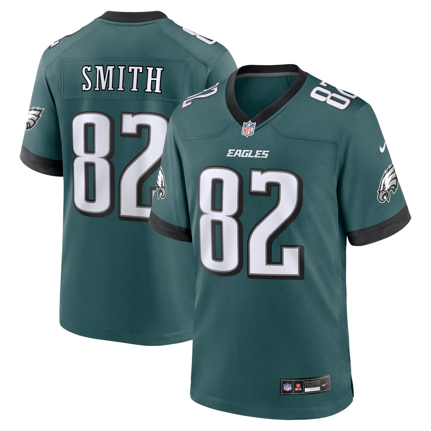 Ainias Smith Philadelphia Eagles Team Game Jersey - Midnight Green football jersey product view 1