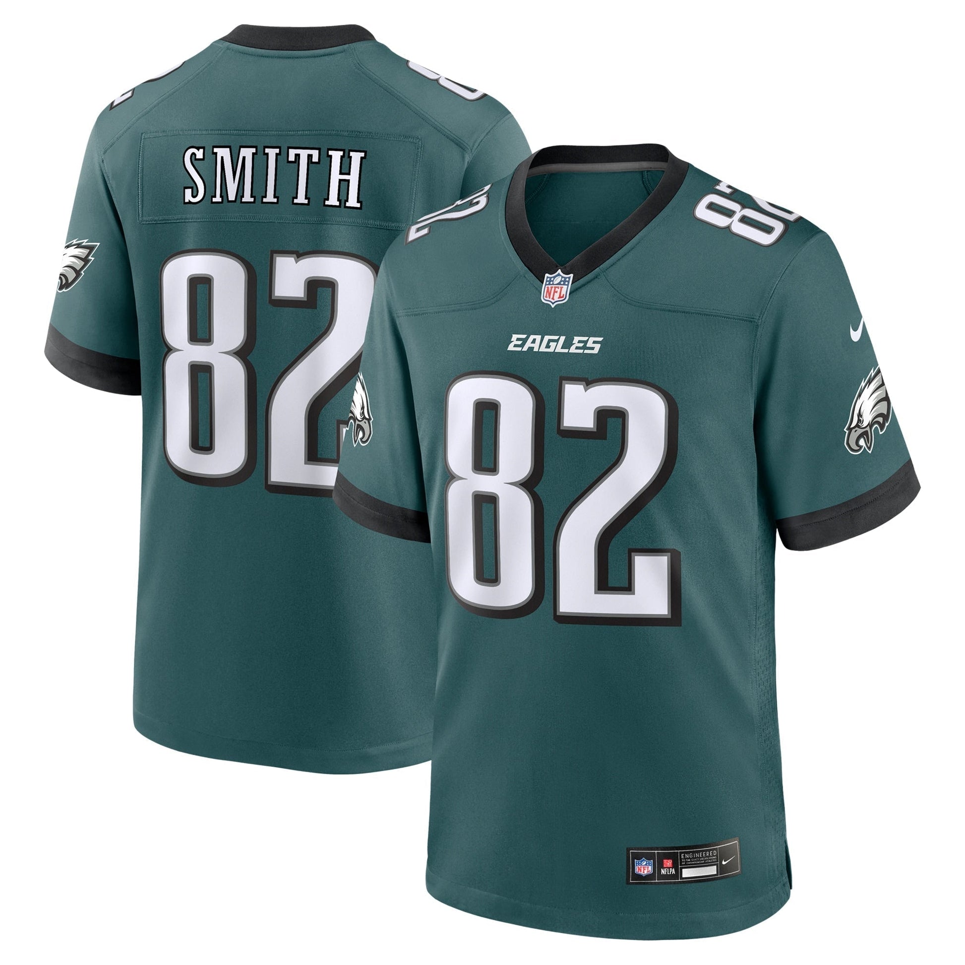 Ainias Smith Philadelphia Eagles Team Game Jersey - Midnight Green football jersey product view 1