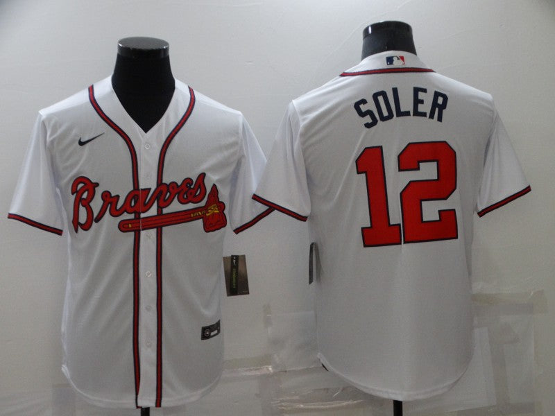Men's Atlanta Braves Jorge Soler White Replica Player Jersey baseball jersey product view 1