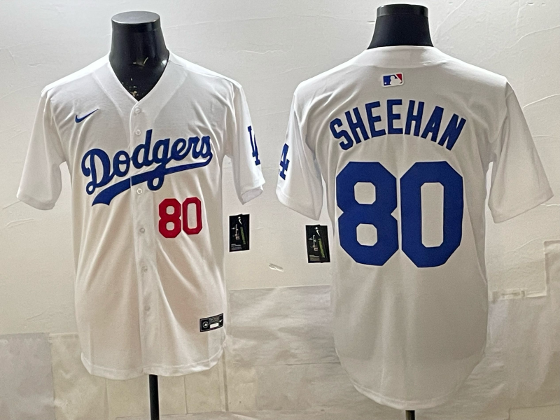 Men's Los Angeles Dodgers Bobby Miller Sheehan #80 White Home Replica Player Jersey baseball jersey product view 1