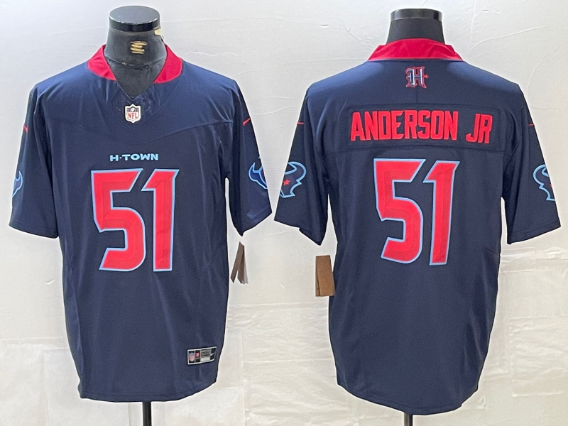 Men's Houston Texans Will Anderson Jr. Navy 2nd Alternate Game Jersey football jersey product view 1