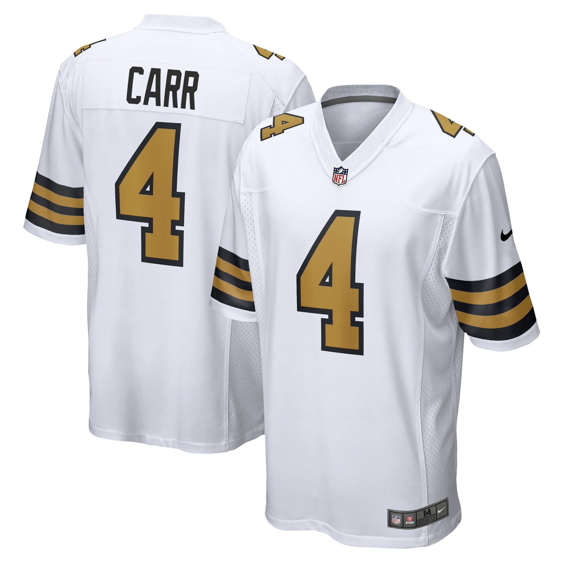 Derek Carr New Orleans Saints Alternate Game Jersey - White football jersey product view 1