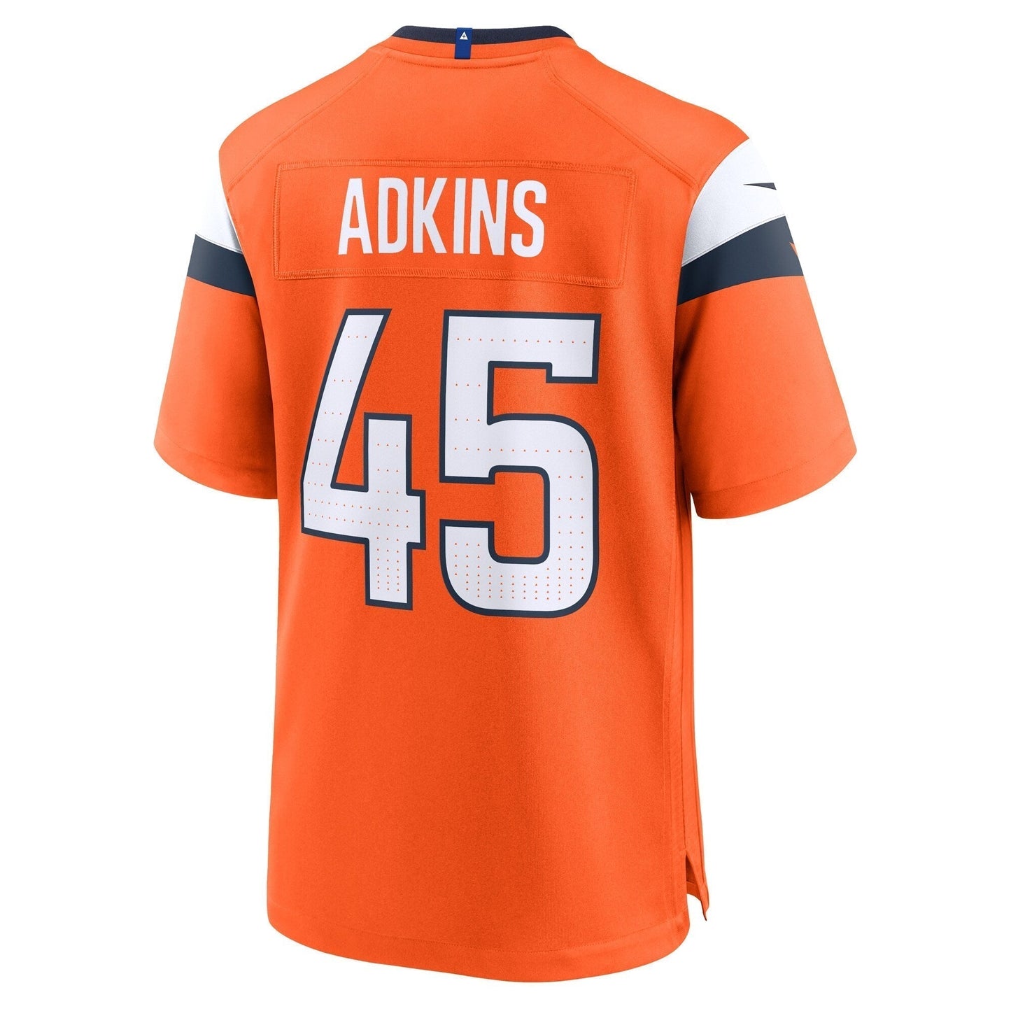 Nate Adkins Denver Broncos Team Game Jersey - Orange football jersey product view 3