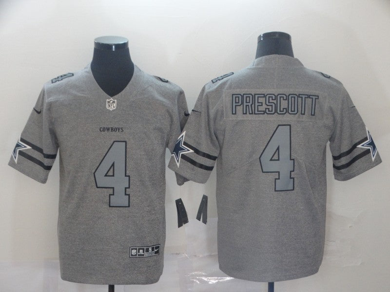 Men's Dallas Cowboys Dak Prescott #4 Gray Game Jersey1 football jersey product view 1