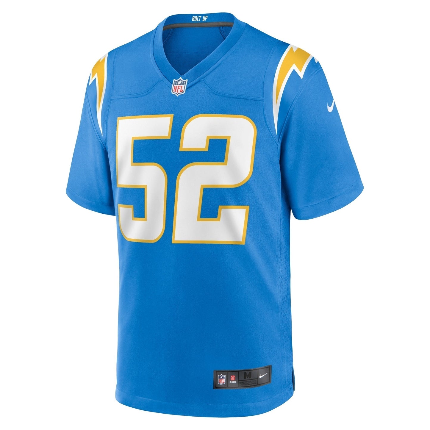 Khalil Mack Los Angeles Chargers Game Jersey - Powder Blue football jersey product view 2